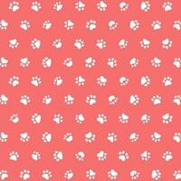 Vector seamless pattern with paw print on pink background. animal print vector illustration