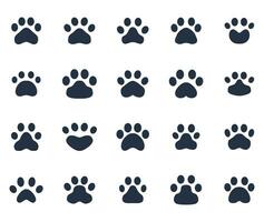 Hand drawn Vector dog and cat paws. Vector animal paw icon vector