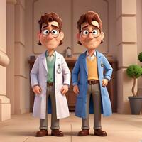 Doctor cartoon character ai generate photo