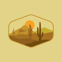 Desierto vector ilustración logo diseño