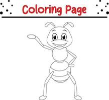 Cute Ant coloring page for children vector