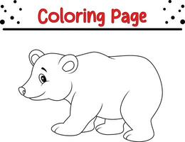 Cute Bear Coloring Page for Kids. Happy Animal coloring book for kids. vector