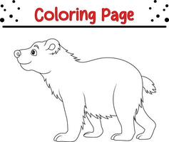 Cute Bear Coloring Page for Kids. Happy Animal coloring book for kids. vector