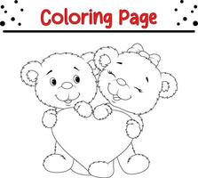 baby Bear Coloring Page for Kids. Happy Animal coloring book for kids. vector