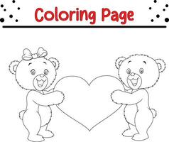 Cute Bear Coloring Page for Kids. Happy Animal coloring book for kids. vector