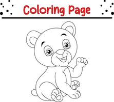 Cute Bear Coloring Page for Kids. Happy Animal coloring book for kids. vector