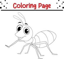 Cute Ant coloring page for children vector