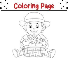 Cute cartoon coloring page illustration vector. For kids coloring book. vector