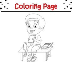 Cute cartoon coloring page illustration vector. For kids coloring book. vector