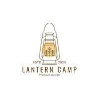 logo lantern forest camp vector  symbol minimalist illustration design