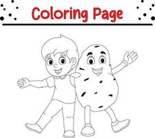 Cute cartoon coloring page illustration vector. For kids coloring book. vector