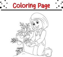 Cute cartoon coloring page illustration vector. For kids coloring book. vector