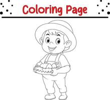 Cute cartoon coloring page illustration vector. For kids coloring book. vector