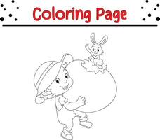 Cute cartoon coloring page illustration vector. For kids coloring book. vector