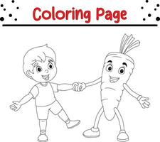 Cute cartoon coloring page illustration vector. For kids coloring book. vector