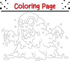 Cute cartoon Monster coloring page. Children's black and white illustration. vector