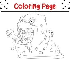 Cute cartoon Monster coloring page. Children's black and white illustration. vector