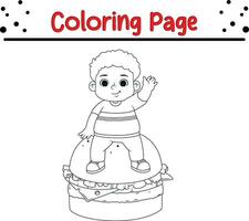 Cute cartoon coloring page illustration vector. For kids coloring book. vector