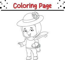 Cute cartoon coloring page illustration vector. For kids coloring book. vector