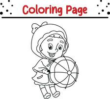 Cute cartoon coloring page illustration vector. For kids coloring book. vector