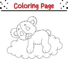 Cute Bear Coloring Page for Kids. Happy Animal coloring book for kids. vector
