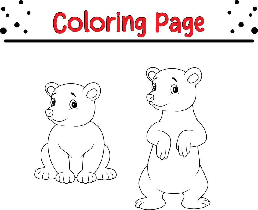 Polar Bear Coloring Page Vector Art Icons and Graphics for Free Download