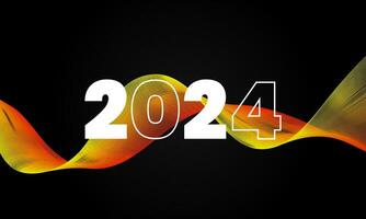 vector saludo para el nuevo año 2024 con neón estilo. muy adecuado para pancartas, aterrizaje páginas, antecedentes, fondos de pantalla, saludo tarjetas y otros.