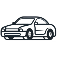 car line art cartoon ai generative png