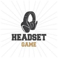 Headset Logo Design Simple Headset Gamer Illustration Template vector