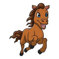 Cute horse cartoon on white background vector