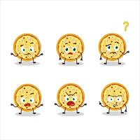 Cartoon character of marinara pizza with what expression vector