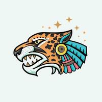 Aztec Jaguar warrior vector