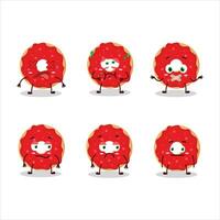 Raspberry donut cartoon character with nope expression vector