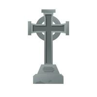 Gravestones vector illustration isolated cartoon style with Cross signs template element editable