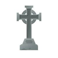 Gravestones vector illustration isolated cartoon style with Cross signs template element editable