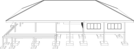 3d ilustración de edificio estructura vector