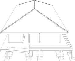 3D illustration of building structure vector