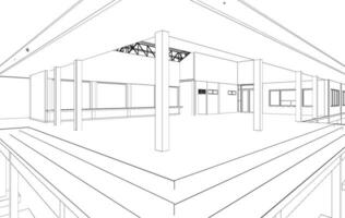 3D illustration of building structure vector