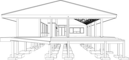 3d ilustración de edificio estructura vector