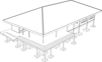 3D illustration of building structure vector