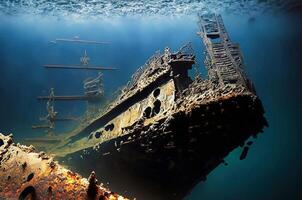sighting of the wreck of the Titanic on the seabed, photo
