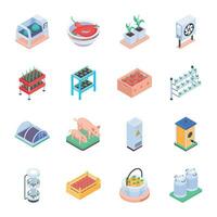 Modern Collection of Agriculture Isometric Icons vector