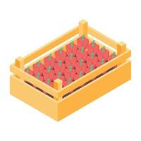 Premium isometric icon of crate vector