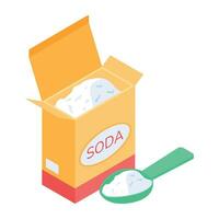 Baking soda isometric icon design vector