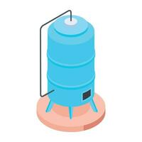 Ready to use isometric icon of water tank vector