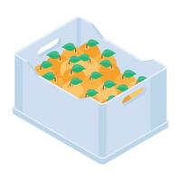 Modern isometric icon of vegetable and friut counter vector