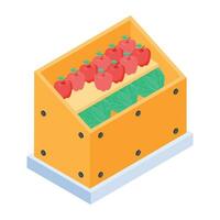 Modern isometric icon of vegetable and friut counter vector