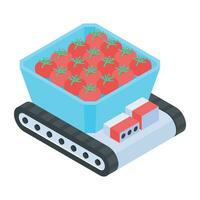 Modern isometric icon of vegetable and friut counter vector