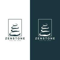 Stone Logo, Vector Zen Meditation Stone Balance Tranquility, Yoga Minimalist Simple Design, Silhouette Illustration