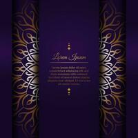 Purple luxury background, with gold mandala ornament vector